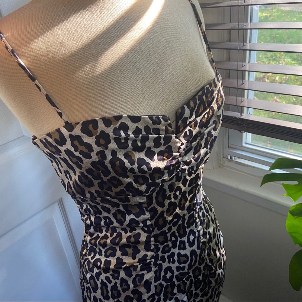 Cheetah Print Satin Dress Size 10